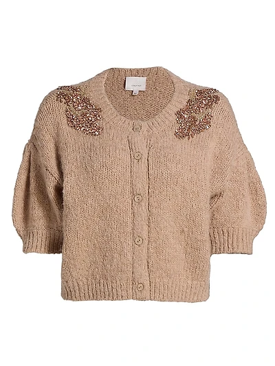 Millicent Embellished-Shoulder Cardigan