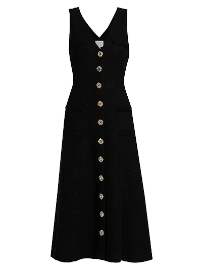 Linda Cotton Sleeveless Midi-Dress