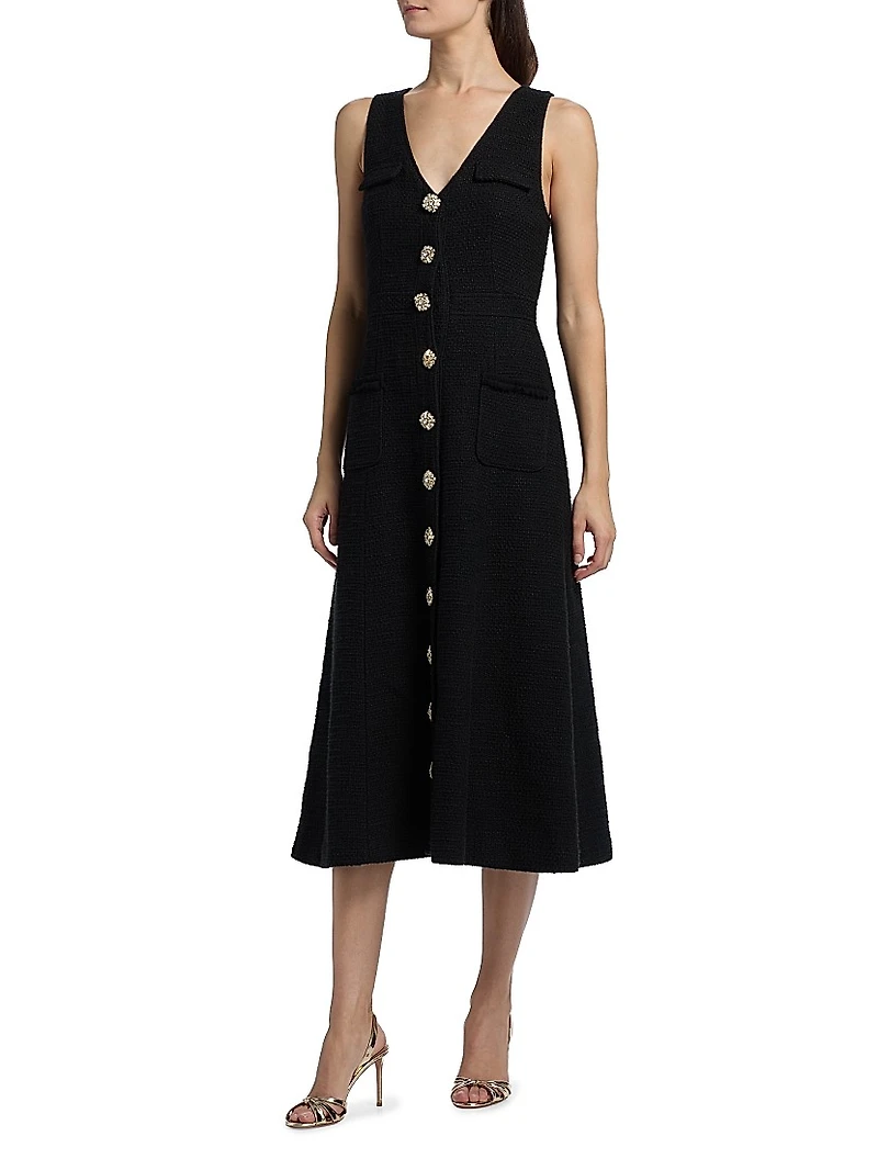 Linda Cotton Sleeveless Midi-Dress
