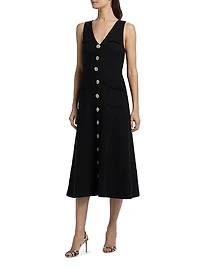 Linda Cotton Sleeveless Midi-Dress