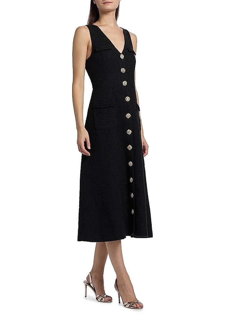 Linda Cotton Sleeveless Midi-Dress