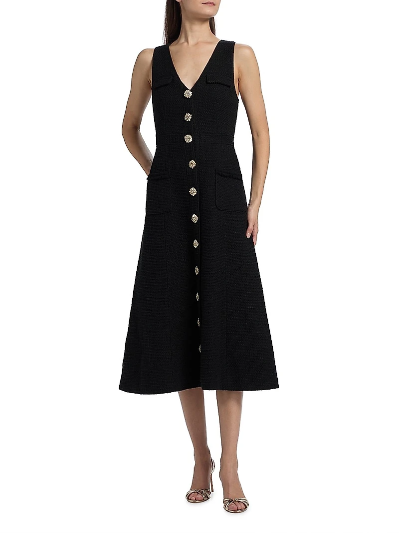 Linda Cotton Sleeveless Midi-Dress