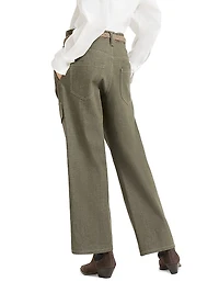 No Fade Denim Square Cargo Trousers with Monili