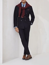 Wool and Cashmere Combed Flannel Leisure Fit Trousers