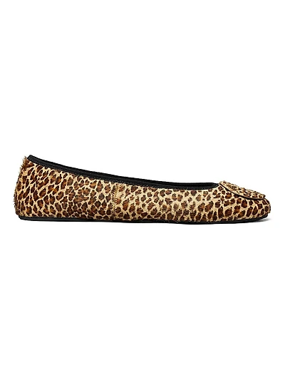 Minnie Leopard-Print Travel Ballet Flats