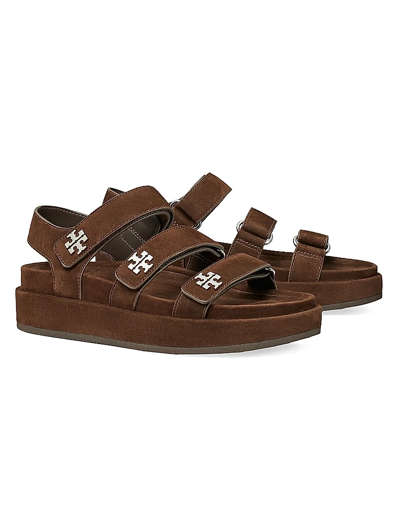 Kira Triple Strap Suede Sandals