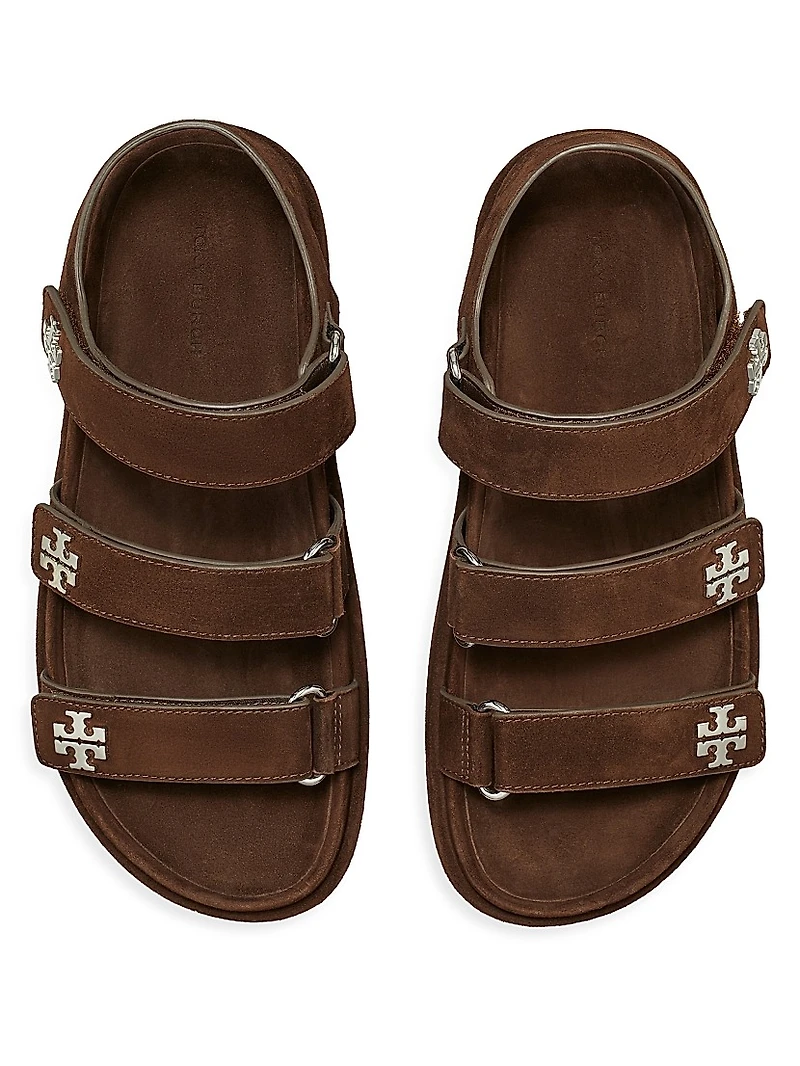 Kira Triple Strap Suede Sandals