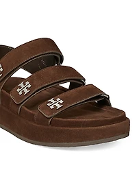 Kira Triple Strap Suede Sandals