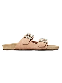 Mellow Logo-Detail Suede Sandals