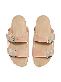 Mellow Logo-Detail Suede Sandals