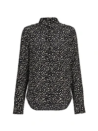 Gaia Printed Silk Button-Front Shirt