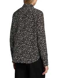 Gaia Printed Silk Button-Front Shirt