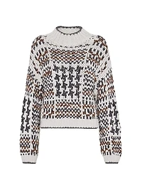 Handmade Prince of Wales Opera Sweater Cashmere Cotton and Alpaca