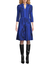 Missy Knit Fit-And-Flare Midi-Dress