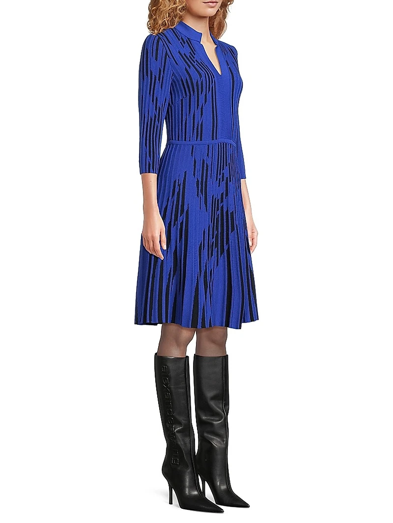 Missy Knit Fit-And-Flare Midi-Dress