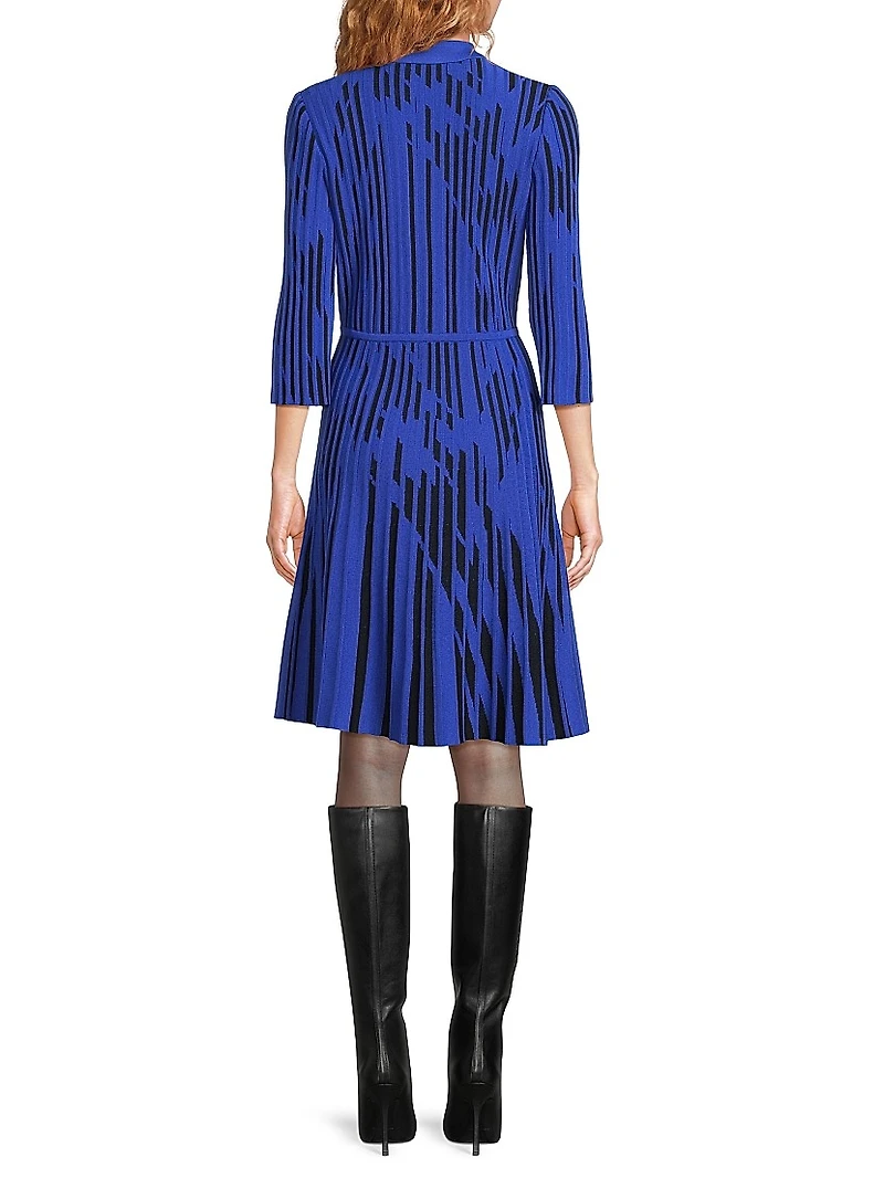 Missy Knit Fit-And-Flare Midi-Dress