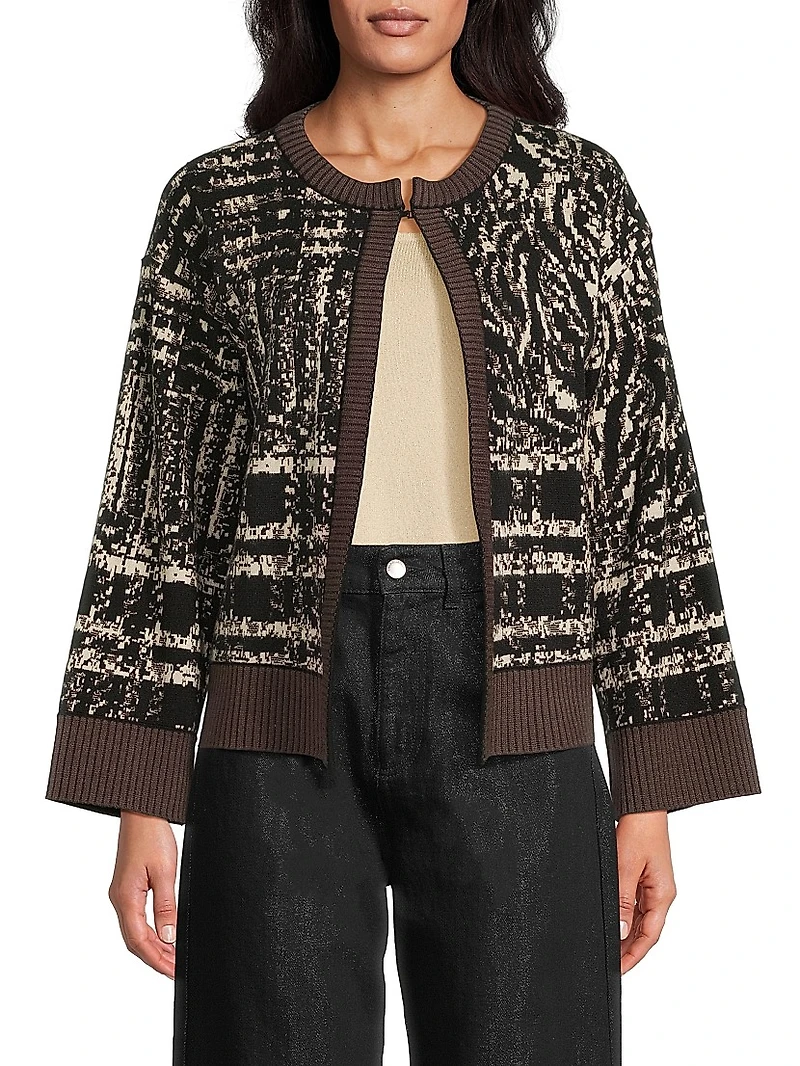 Missy Jacquard Knit Cardigan