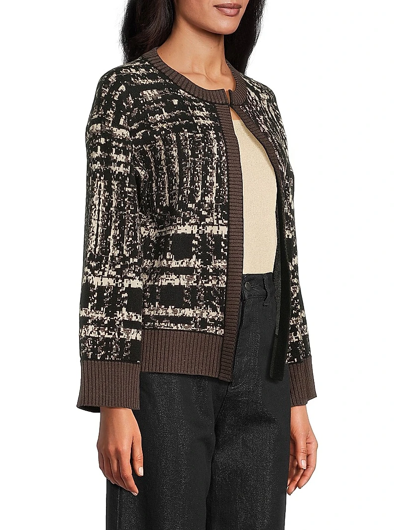 Missy Jacquard Knit Cardigan