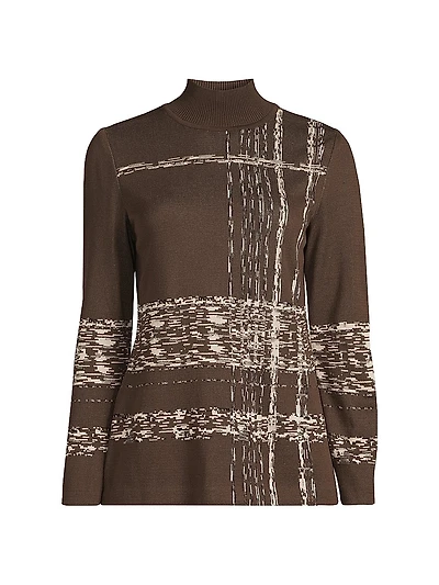 Missy Striped Mock Turtleneck Sweater