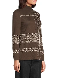 Missy Striped Mock Turtleneck Sweater