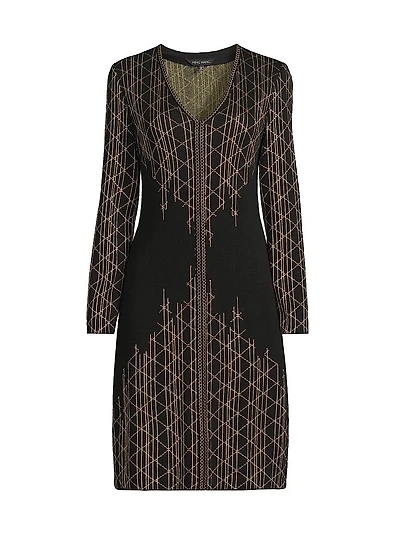 Missy Lurex-Knit Sheath Knee-Length Dress