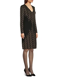 Missy Lurex-Knit Sheath Knee-Length Dress