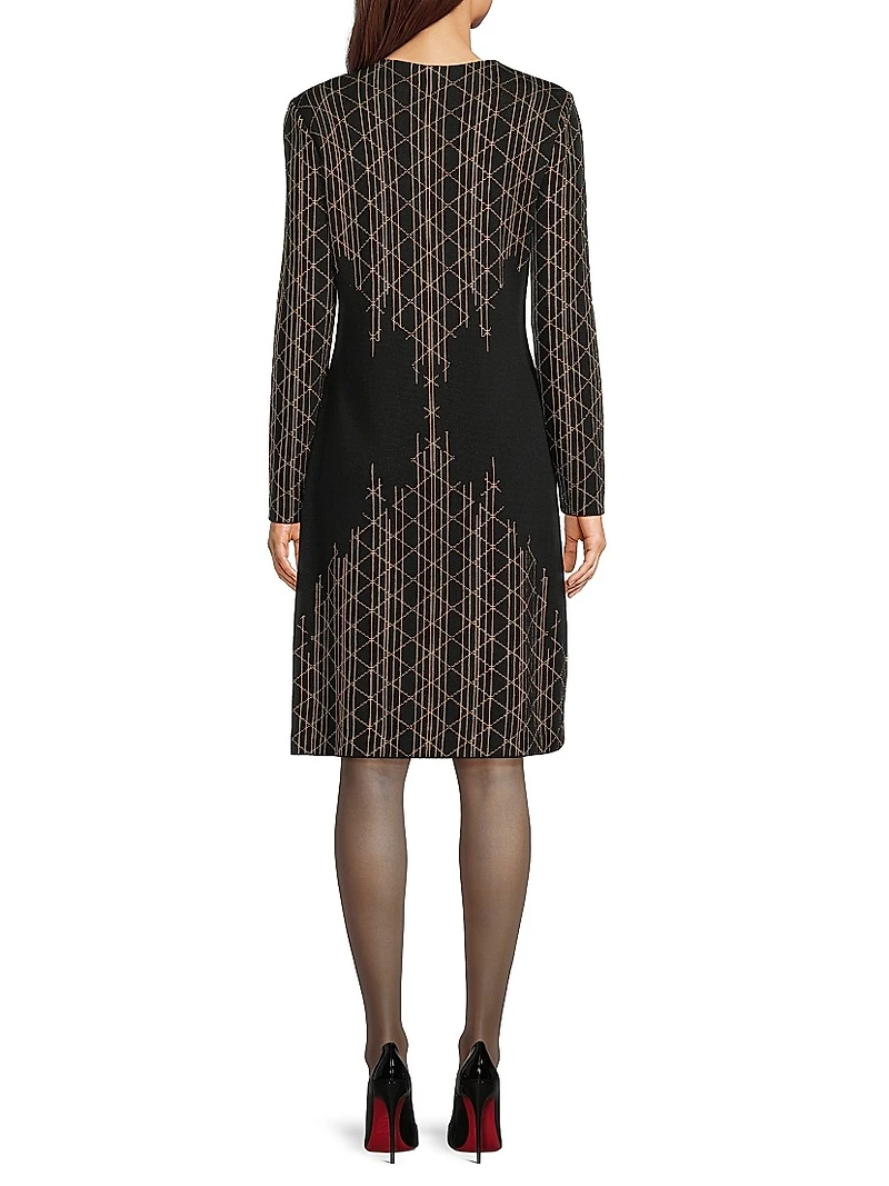 Missy Lurex-Knit Sheath Knee-Length Dress