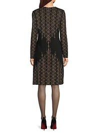 Missy Lurex-Knit Sheath Knee-Length Dress