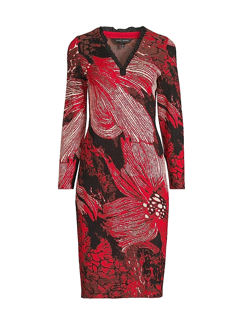 Missy Floral Sheath Knee-Length Dress