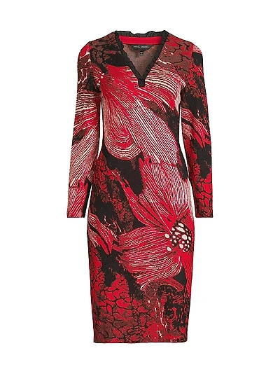 Missy Floral Sheath Knee-Length Dress
