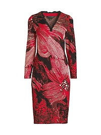 Missy Floral Sheath Knee-Length Dress
