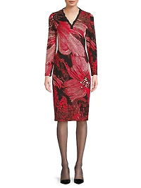 Missy Floral Sheath Knee-Length Dress