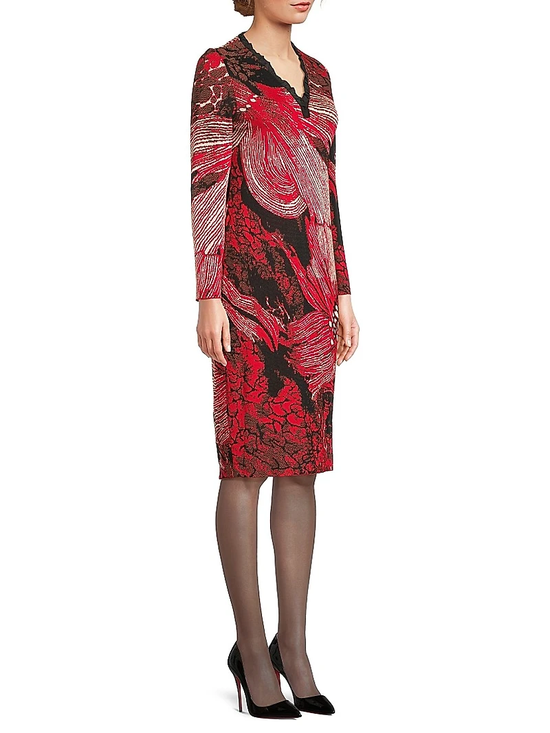 Missy Floral Sheath Knee-Length Dress