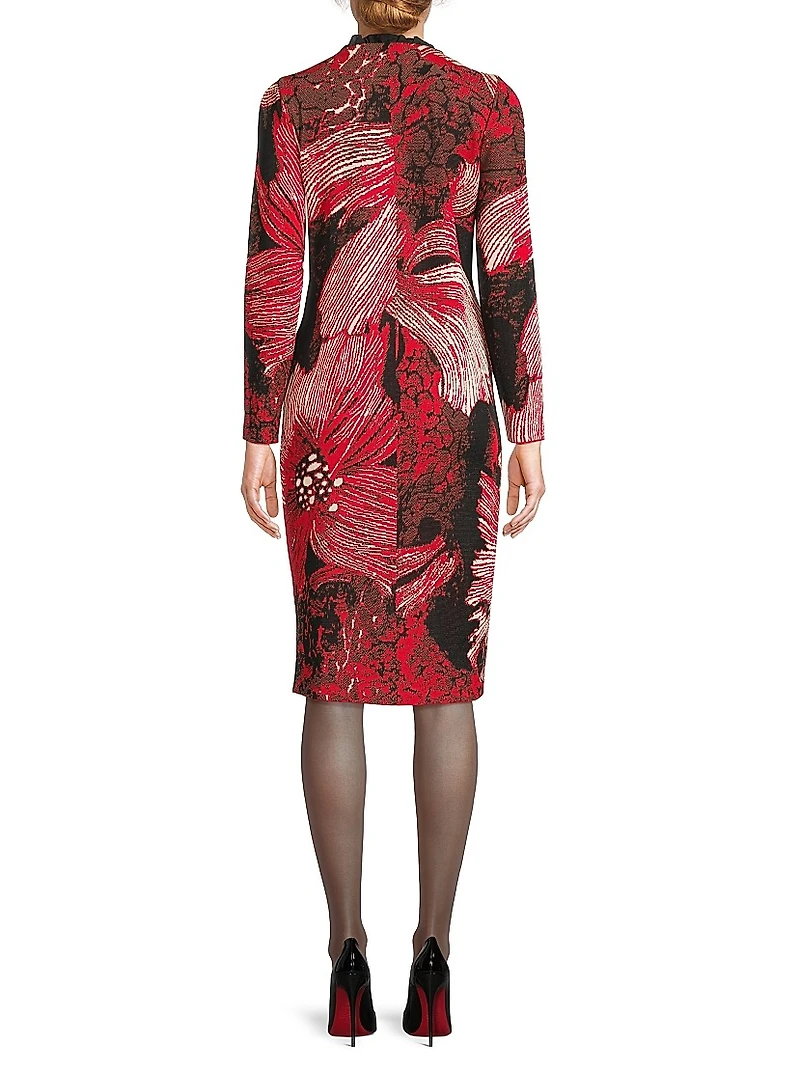 Missy Floral Sheath Knee-Length Dress