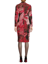 Missy Floral Sheath Knee-Length Dress