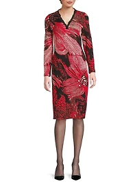 Missy Floral Sheath Knee-Length Dress