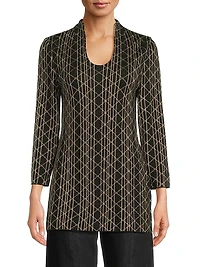 Missy Geometric Lurex-Knit Tunic