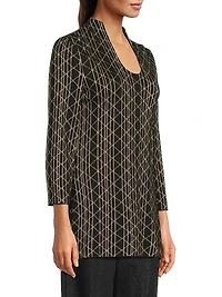 Missy Geometric Lurex-Knit Tunic