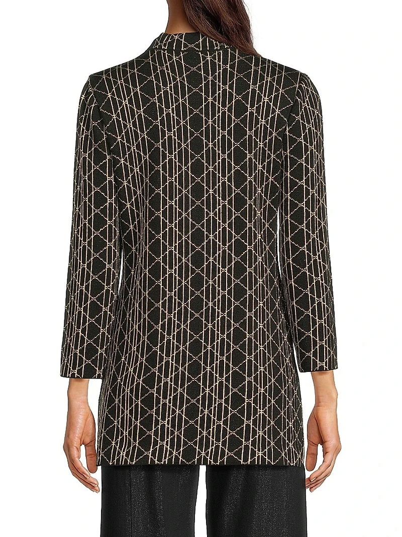 Missy Geometric Lurex-Knit Tunic