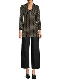 Missy Geometric Lurex-Knit Tunic