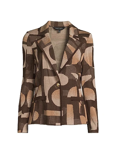 Missy Geometric Jacquard Blazer