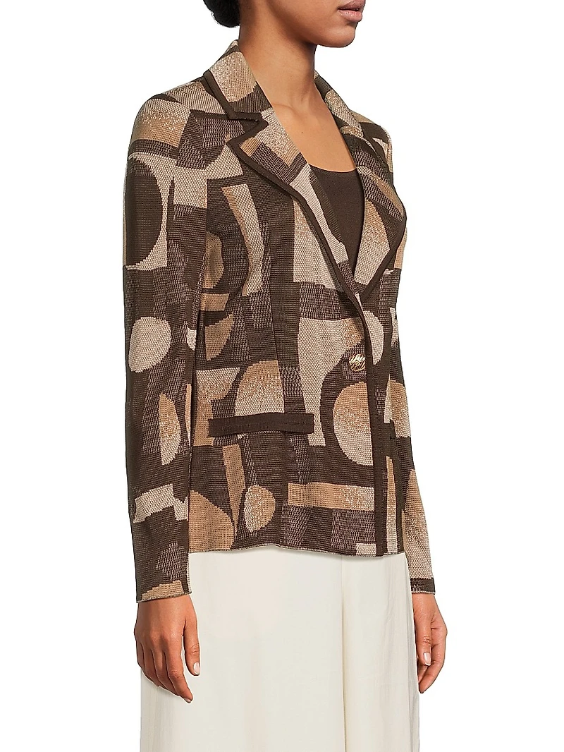 Missy Geometric Jacquard Blazer