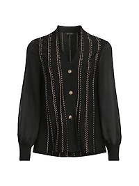 Missy Lurex-Knit Cardigan