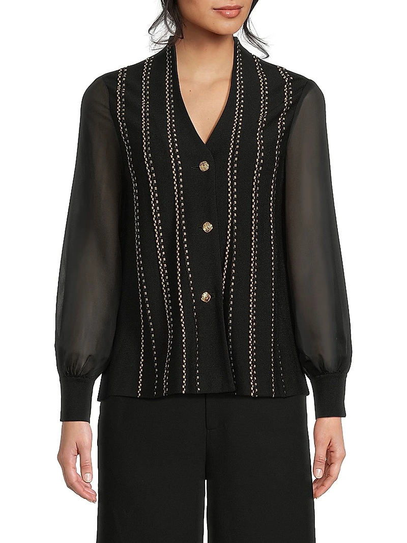 Missy Lurex-Knit Cardigan