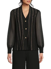 Missy Lurex-Knit Cardigan