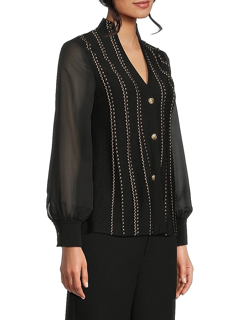 Missy Lurex-Knit Cardigan