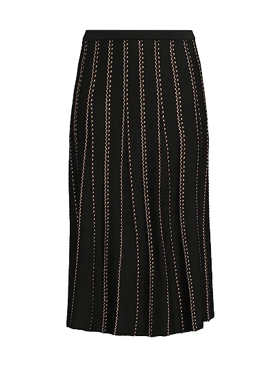Missy Lurex-Knit A-Line Midi-Skirt