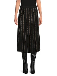 Missy Lurex-Knit A-Line Midi-Skirt