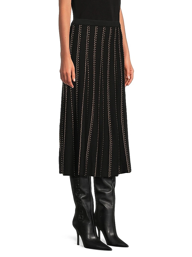 Missy Lurex-Knit A-Line Midi-Skirt