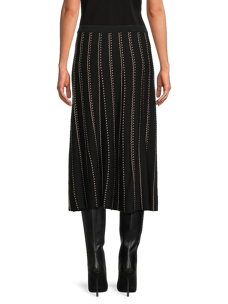 Missy Lurex-Knit A-Line Midi-Skirt